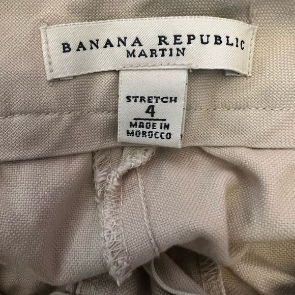 BANANA REPUBLIC Martin Tan Stretch Wide Leg Cuffed Mid Rise Khaki Pant 4 - Picture 10 of 10